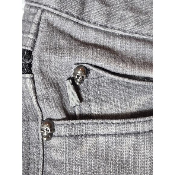 DAANG GOODMAN TRIPP NYC GRAY WASHED ZIP ACCENT JEGGING JEANS Size 7 SKULLS - Picture 4 of 15